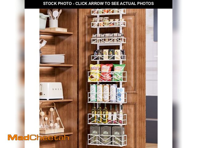 Lot 74-12712647 - HapiRm Over Door Pantry Organizer - 8-Tier Metal Pantry Organization and Storage with 8 Adjustable B...