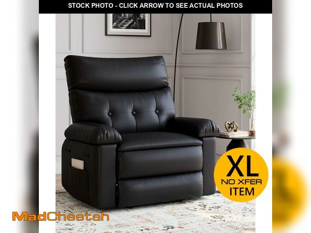 Lot 74-13072544 - GarveeHome Oversized Wide Recliner Chair - Heat and Massage, PU Leather Extra Wide Manual Recliner f...