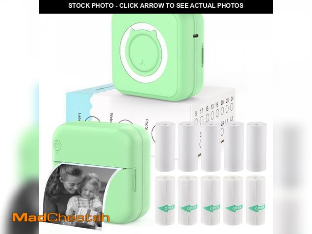 Lot 74-12216794 - HUIJUTCHEN Mini Photo Printer - Portable Pocket Sticker Printers for iPhone Thermal Printer with 10 ...