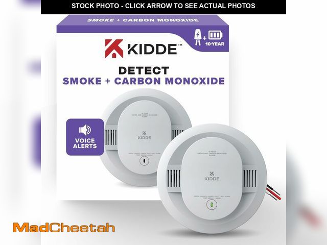 Lot 74-13962188 - Kidde Smoke and Carbon Monoxide Detector, Hardwired with 10-Year Battery Backup, Voice Alerts, LED S...