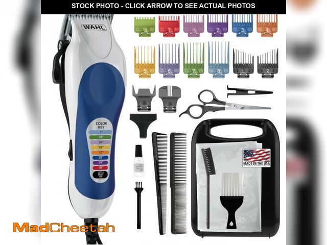 Lot 74-12314985 - Wahl Clipper USA Color Pro Complete Haircutting Kit with Easy Color Coded Guide Combs - Corded Clipp...
