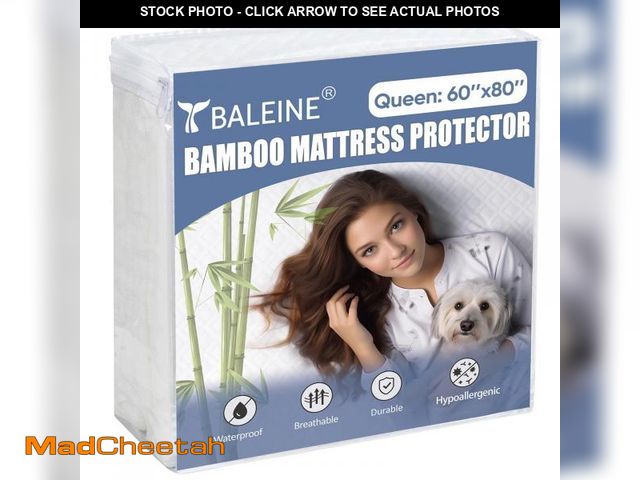 Lot 74-11546855 - BALEINE Waterproof Queen Mattress Protector, Breathable 3D Air Fabric Cooling Smooth Soft Washable M...