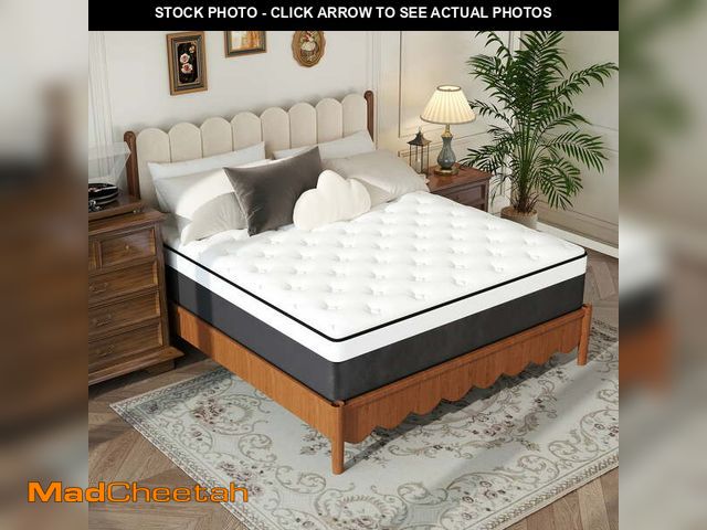 Lot 74-14217353 - Queen Mattress, 14 inch Hybrid Mattress in a Box,Medium Firm - UNUSED