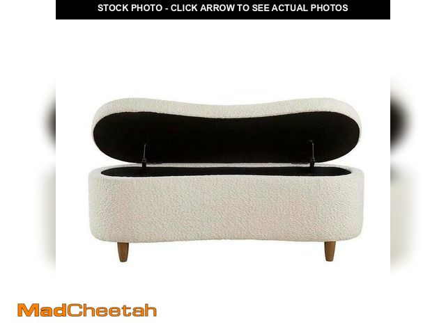 Lot 74-14242870 - Bailey Cream Dining Bench with Boucle Flip Top Storage Bench 48 in. - UNUSED