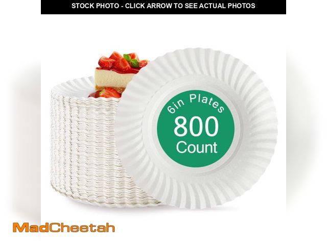 Lot 74-11551926 - JOLLY PARTY 6 Inch White Paper Plates Uncoated, Everyday Disposable Paper Plates, Light Weight Small...