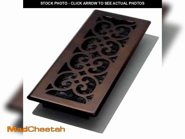 Lot 74-12893503 - Decor Grates 4 in. x 12 in. Scroll Plated Bronze Register - UNUSED