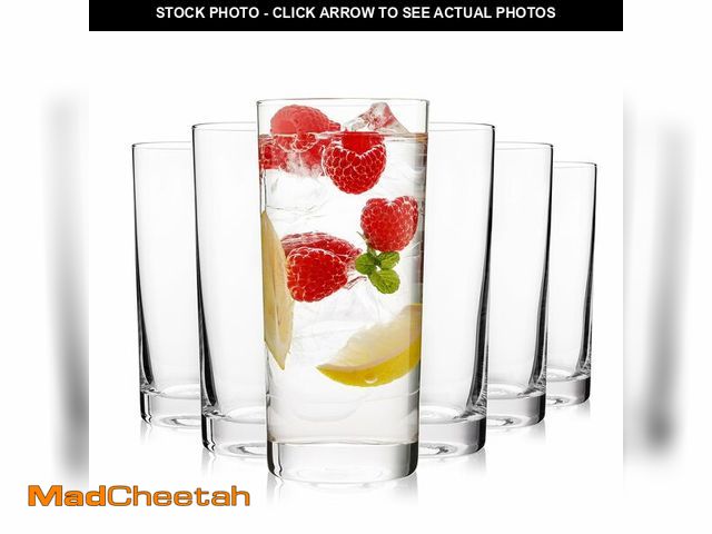 Lot 74-14051451 - OUWO Highball Glasses Set of 6, 16oz Tall Drinking Glasses, Water Glass for Kitchen, Tom Collins Gla...