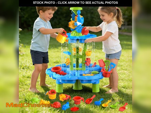 Lot 74-14268864 - JSDOOGOO 3-Tier Kids Toddlers Water Sand Table - Multifunctional Summer Outdoor Toys with Stable Des...