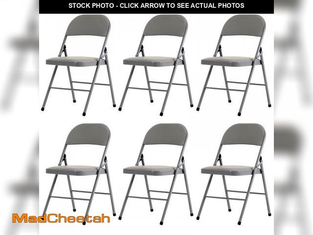 Lot 74-12158184 - UBesGoo Set of 6 Padded Folding Chair Portable Dining Chairs Heavy Duty Party Chairs with Metal Fram...