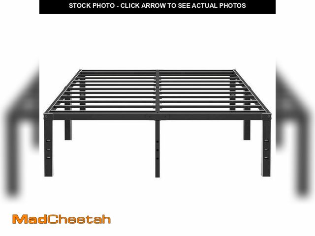 Lot 74-13045163 - Mavesmog 14 inches King Size Bed Frames, Heavy Duty Metal King Size Mattress Platform Metal Bed Fram...