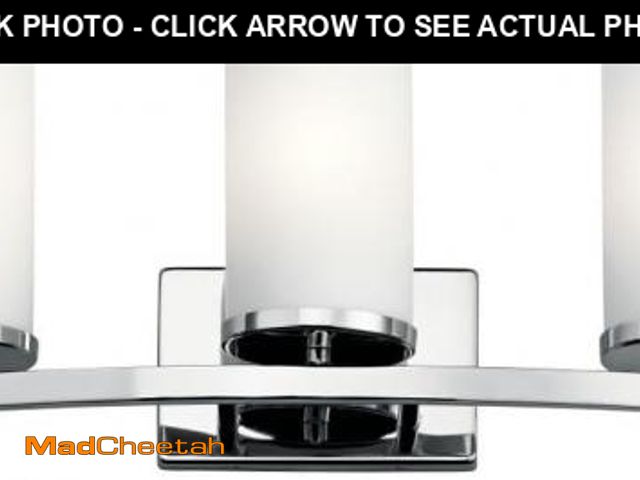 Lot 74-12137054 - Kichler Crosby 23" Vanity Light in Chrome, 3-Light Contemporary Bathroom Light with Satin Etched Cas...
