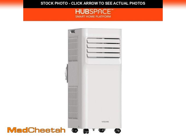 Lot 74-14559326 - Vissani 6,000 (DOE) BTU 115-Volt Portable Air Conditioner Cools 250 sq. ft. with Remote in White, Po...