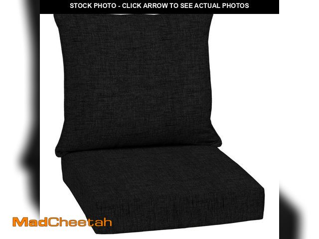 Lot 74-14291683 - ARDEN 24 in. x 24 in. 2-Piece Deep Seating Outdoor Lounge Chair Cushion in Black Leala - UNUSED