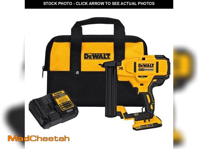 Lot 74-12591948 - *DIRTY* DEWALT 20V MAX XR Lithium-Ion Cordless 18-Gauge Narrow Crown Stapler Kit with 2.0Ah Battery,...