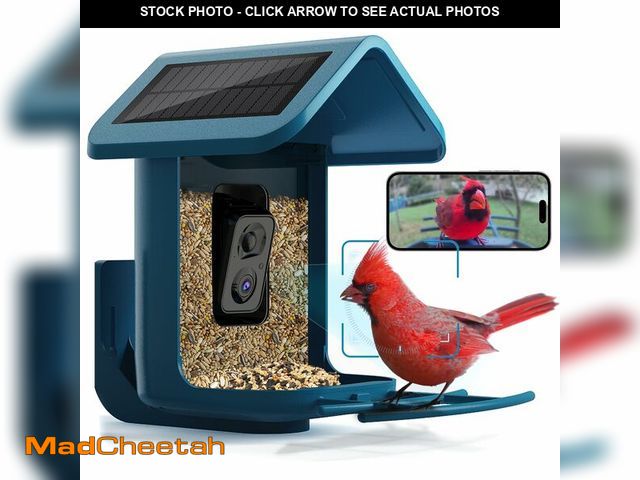 Lot 74-13540827 - Bird Feeder with Camera Solar Powered : Smart Camera Bird Feeder 2K Live Feed Cam for Outdoor Backya...