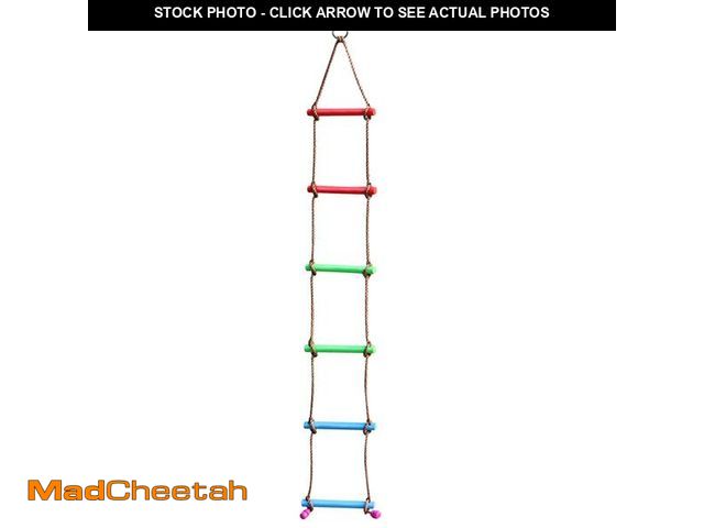 Lot 74-12120067 - Rainbow Craft 6.6FT Climbing Rope Ninja Ladder for Kids - Kids Ninja Warrior Obstacle Course Accesso...