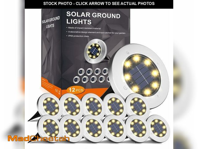 Lot 74-14298234 - INCX 4.6 inch Solar Lights Outdoor Waterproof,12 Pack Solar Lights for Outside, Solar Garden Lights ...