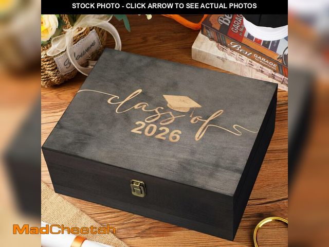Lot 74-13950052 - Geelin Graduation Keepsake Wooden Box Class of 2026 Graduation Cap Large Keepsake Box Graduate Woode...