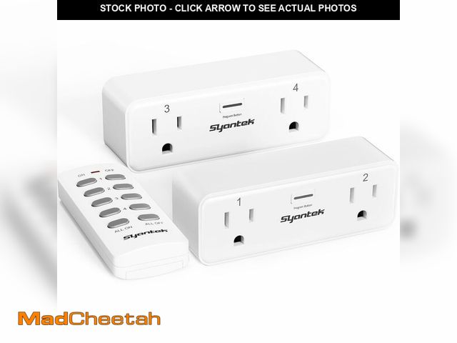 Lot 74-14431159 - Remote Control Outlet with 2 Independent Control Sockets, Wireless Remote Light Switch Set, Remote O...
