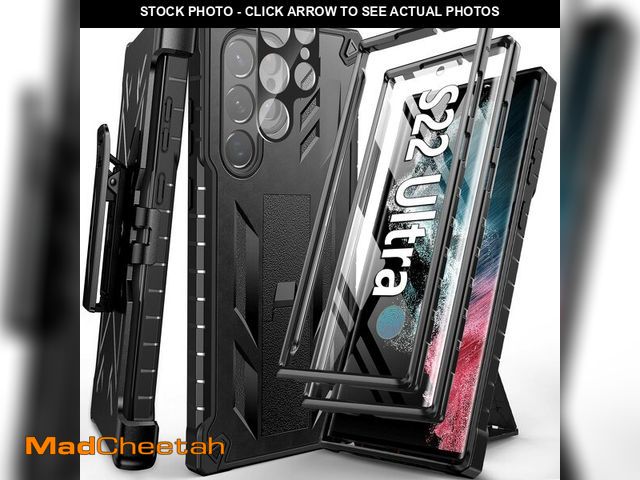 Lot 74-12700775 - FNTCASE for Samsung Galaxy S22 Ultra Case: Built-in Screen Protector &amp; Kickstand &amp; Belt-Clip...