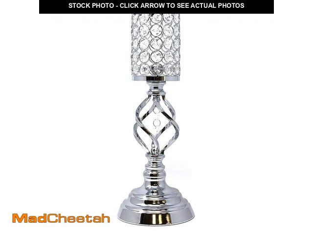 Lot 74-12432537 - Allgala 14" Crystal Cylinder Tealight Votive Decorative Candle Holder-Silver-HD89002 - UNUSED