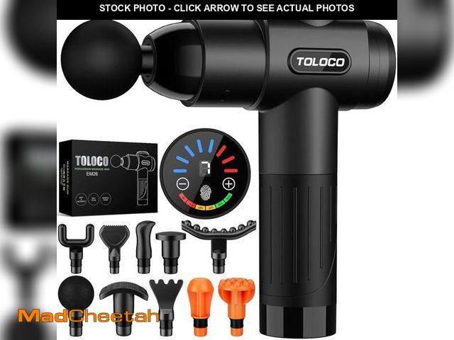 Lot 74-14352319 - TOLOCO Massage Gun, Muscle Massage Gun Deep Tissue for Athletes with 10 Massage Heads, Electric Perc...