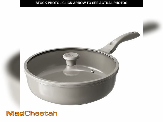 Lot 74-13964767 - Redchef Ceramic Coated Nonstick Frying Pan with Cover, Large Deep Saute Pan Skillet, Induction Ready...