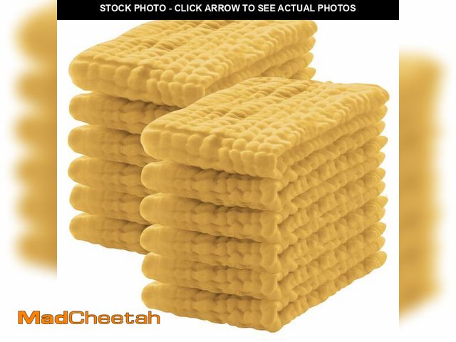 Lot 74-13716987 - Lovely Care 12 Pack Muslin Burp Cloths 100% Cotton Muslin Cloths Large 20''x10'' Extra Soft and Abso...