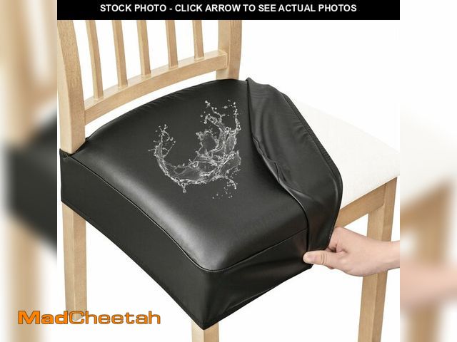 Lot 74-14272431 - Smiry Waterproof Pu Leather Seat Covers for Dining Room Chairs Set of 6, Stretch Fit Removable Washa...