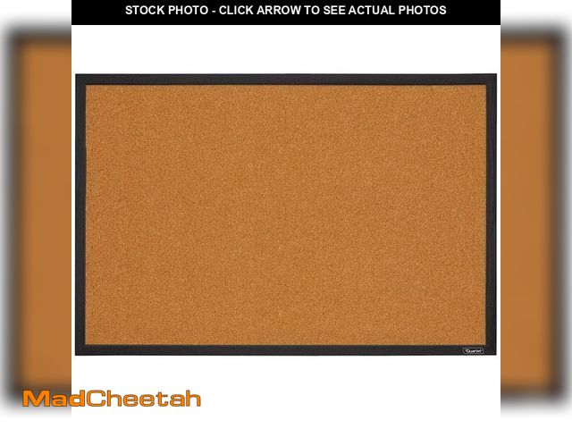 Lot 74-13680195 - Quartet Cork Bulletin Board, Framed Corkboard, 2' x 3', Black Frame, Message Board, Vision Board (MW...