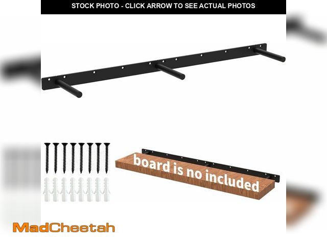 Lot 74-13697639 - 34 Inch Heavy Duty Blind Wall Mount Floating Shelf Bracket - Hidden Shelf Bracket with 150 LB Weight...