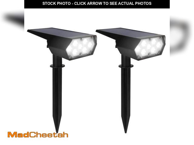 Lot 74-12776742 - TECHKO 60 Lumens Matte Black Solar LED Outdoor Spotlight with Multiple Lighting Modes, Wall/Ground-S...