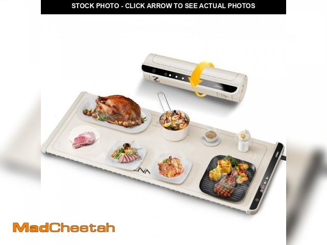 Lot 74-11549645 - Extra Large Food Warming Mat, 36x15 Inch Electric Heating Tray for Parties, Buffets, and Family Gath...