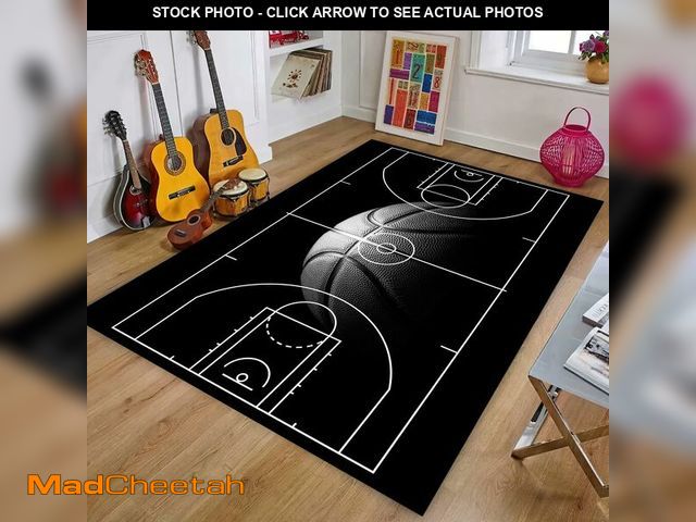 Lot 74-14151277 - Osimiccp Basketball Rug for Bedroom Size 3'x5',Non-Slip Basketball Court Rugs for Living Room and Ga...