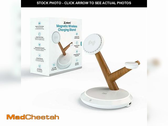 Lot 74-12687563 - Atomi AT2519-QI2-CHARGE STAND Qi2 Magnetic Wireless Charging Stand, White - UNUSED