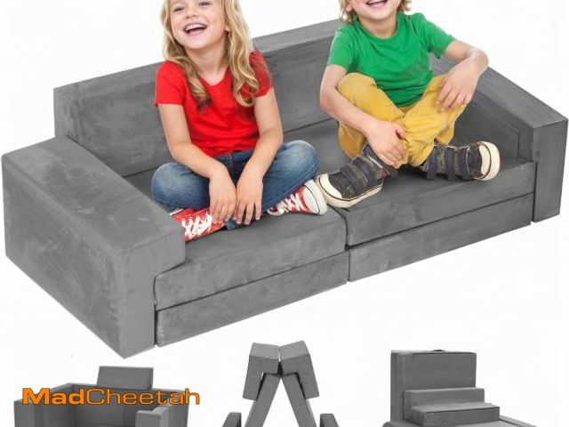 Lot 74-12098448 - Rengue 8 Piece Modular Play Couch for Kids Toddler, Kids Sofa to Boost Creativity, Boys and Girls DI...