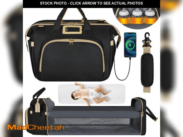Lot 74-14435143 - Diaper Bag Tote, Multifunctional Baby Changing Bag with Insulated Milk Bottle Pockets, Large Capacit...