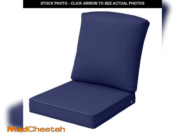 Lot 74-12681121 - Pellebant 21 in. x 22 in. Deep Seating Outdoor Lounge Chair Cushion in Navy Blue - UNUSED