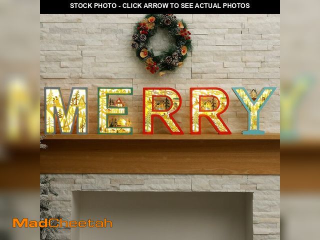 Lot 74-13064073 - AceOrbit Christmas LED Wooden Letters Decorations Glowing Alphabet Ornament Autumn Winter Tabletop C...
