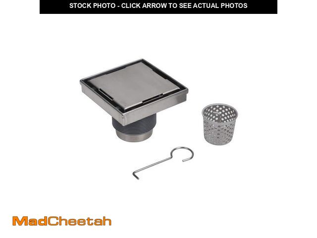Lot 74-14325839 - Oatey Designline 6 in. x 6 in. Stainless Steel Square Shower Drain with Tile-In Pattern Drain Cover ...