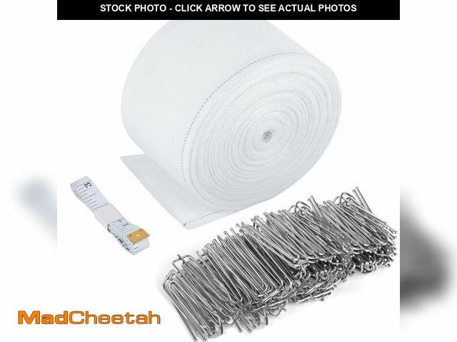 Lot 74-14058338 - Curtain Pleat Tape with 50 Hooks, 11 Yards /10 Meters Pleater Tape for Curtains, Included 50Pcs Stai...