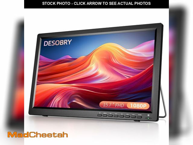 Lot 74-13542082 - Desobry 15.7 inch Portable TV with Antenna, Portable Small TV with ATSC Tuner, Rechargeable Battery ...