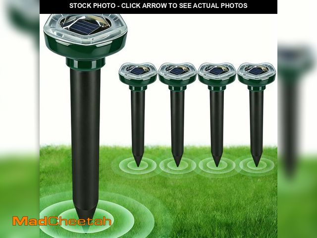 Lot 74-14211439 - Mole Repellent Solar Powered, Ultrasonic Deterrent for Yard, Lawn and Garden, Repels Snake, Rabbit, ...