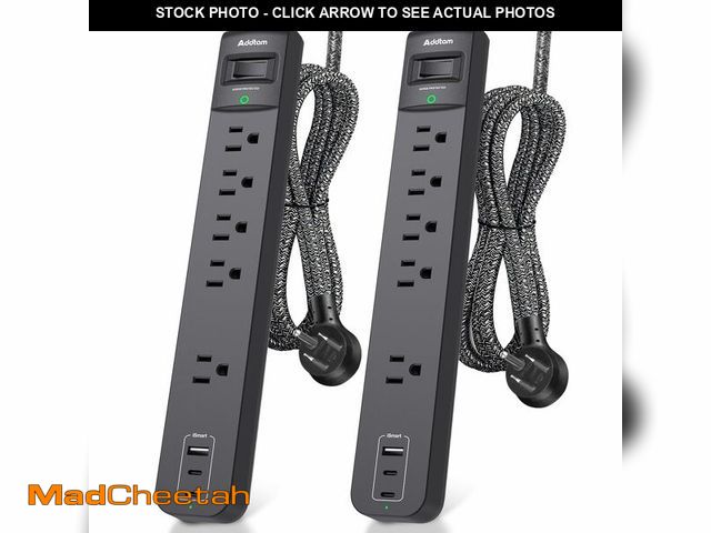 Lot 74-14143175 - 10Ft Long Surge Protector Power Strip - Extension Cord with Multiple Outlets, 5 Widely Outlets 3 USB...