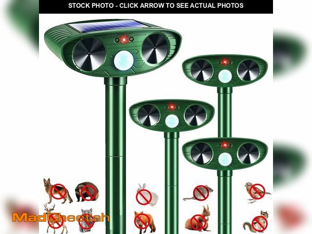 Lot 74-12708533 - 4 Pack 2025 Squirrel Fortress Pro Animal Repellent Ultrasonic Outdoor, Solar Repeller with Motion Se...