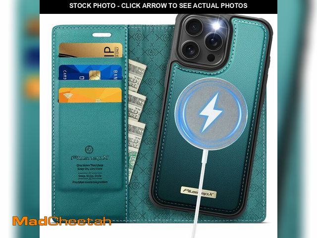 Lot 74-12976613 - PlusnapX Wallet Case for iPhone 15 Pro Compatible with Magsafe, 2-in-1 PU Leather Flip RFID Blocking...