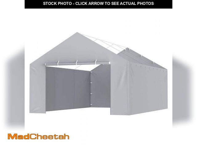 Lot 74-12492681 - VEVOR Carport Replacement Canopy Cover Side Wall 13 x 20 ft. Garage Tent Shelter Tarp Heavy-Duty Wat...