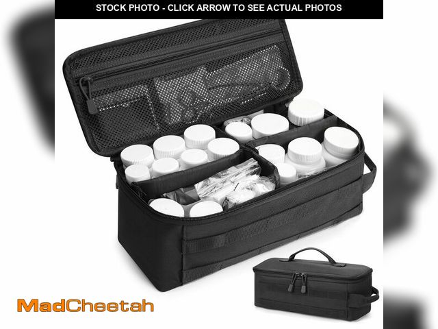 Lot 74-13718981 - QISVVE First Aid Bag Empty Pill Box Organizer,Tactical Medical Bag Case,Portable EDC Travel Medicine...