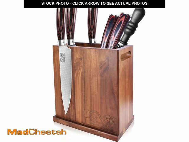 Lot 74-14274384 - XYJ Magnetic Knife Block Holder,Double Side Magnetic Knife Stand,Acacia Wood,Extra Large Capacity Ma...