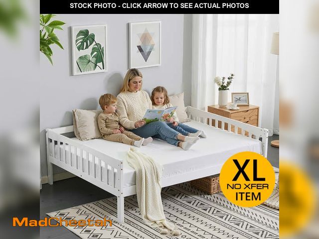 Lot 74-13765554 - Zimtown Solid Wood Full Daybed with Storage Underneath, Day Bed Frame with Charging Station and Ligh...